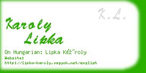 karoly lipka business card